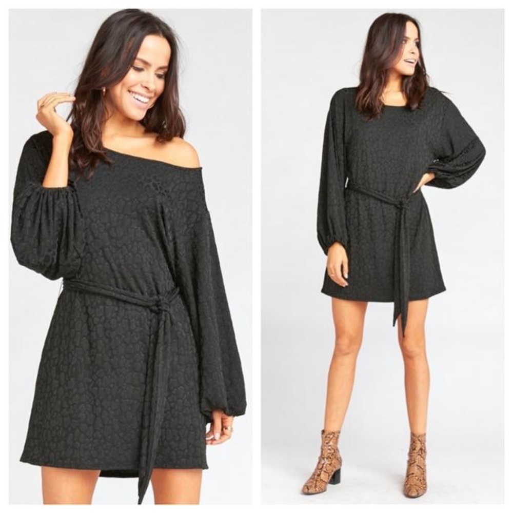 Show Me Your MuMu Black Leopard Rachel Dress, Sz S